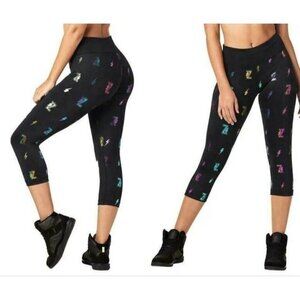 NWT Zumba Glam Capri Leggings - Bold Black Women's Size XS